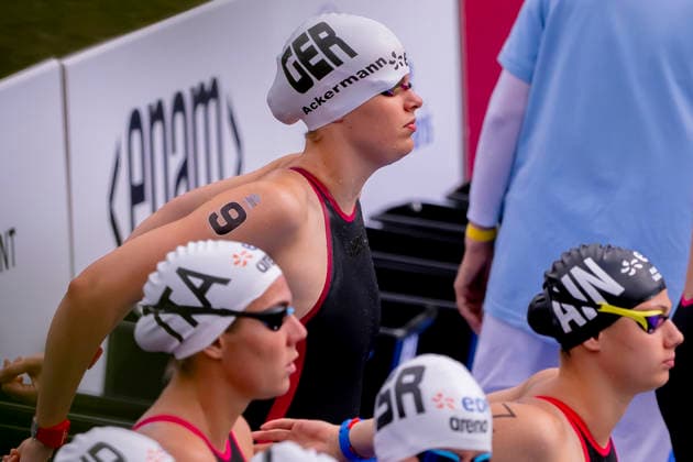 France, Paris, Centre Aquatique Olympique Metropole du Grand Paris, 05.08.2026, European Aquatics Championships Artistic Swimming, Day 6, 5km Womans Open Water, Julia Ackermann of Germany, Photo by Eibner Pressefoto Tino Henschel European Aquatics Championships Artistic Swimming, Day 6, 5km Womans Open Water Paris Copyright: xEibnerxPressefotox
