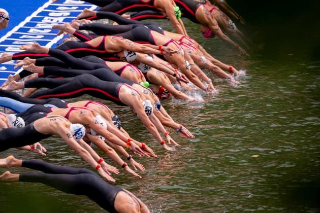 France, Paris, Centre Aquatique Olympique Metropole du Grand Paris, 05.08.2026, European Aquatics Championships Artistic Swimming, Day 6, 5km Womans Open Water, Julia Ackermann of Germany, Photo by Eibner Pressefoto Tino Henschel European Aquatics Championships Artistic Swimming, Day 6, 5km Womans Open Water Paris Copyright: xEibnerxPressefotox