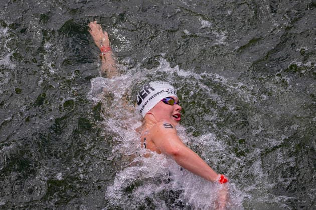 France, Paris, Centre Aquatique Olympique Metropole du Grand Paris, 05.08.2026, European Aquatics Championships Artistic Swimming, Day 6, 5km Womans Open Water, Julia Ackermann of Germany, Photo by Eibner Pressefoto Tino Henschel European Aquatics Championships Artistic Swimming, Day 6, 5km Womans Open Water Paris Copyright: xEibnerxPressefotox