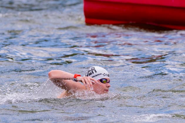 France, Paris, Centre Aquatique Olympique Metropole du Grand Paris, 05.08.2026, European Aquatics Championships Artistic Swimming, Day 6, 5km Womans Open Water, Julia Ackermann of Germany, Photo by Eibner Pressefoto Tino Henschel European Aquatics Championships Artistic Swimming, Day 6, 5km Womans Open Water Paris Copyright: xEibnerxPressefotox