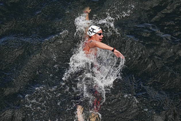 Open Water, Women s 5km, Barbara POZZOBON from Italy, bronze medal at the European Aquatics Championships Paris 2026, Paris, August 05, 2026 .  Copyright: xGianxMattiaxD Alberto LaPressex