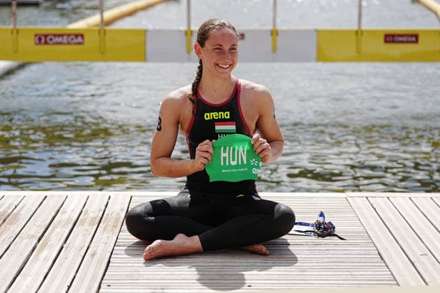 Open Water, Women s 5km, Viktoria MIHALYVARI FARKAS from Hungary ,silver medal at the European Aquatics Championships Paris 2026, Paris, August 05, 2026 .  Copyright: xGianxMattiaxD Alberto LaPressex