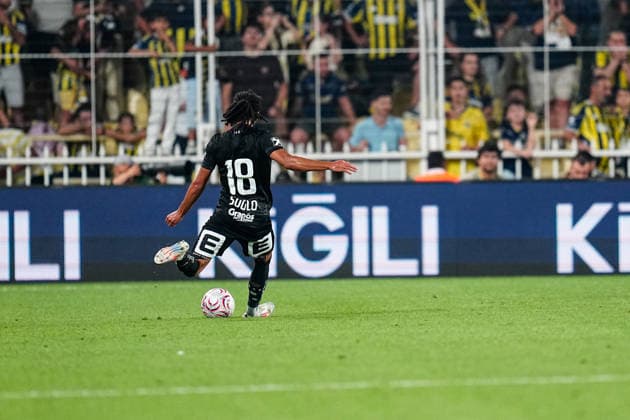 Fenerbahce SK v Sturm Graz - UEFA Champions League 2026 27 Third Qualifying Round First Leg Emran Soglo of Sturm Graz is in action during the UEFA Champions League 2026 27 third qualifying round first leg match between Fenerbahce SK and Sturm Graz at Fenerbahce Sükrü Saracoglu Spor Kompleksi on August 05, 2026 in Istanbul, Turkey. Istanbul Fenerbahce Sükrü Saracoglu Spo Istanbul Turkey Copyright: xxYagizxGurtugx
