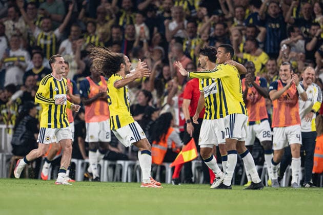 Fenerbahce v Sturm Graz - UEFA Champions League ISTANBUL, TURKIYE - AUGUST 5: Players of Fenerbahce celebrate after a goal during UEFA Champions League third qualifying round the first leg match between Fenerbahce and Sturm Graz at Chobani Stadium in Istanbul, Turkiye on August 5, 2026. Celal Gunes Anadolu Istanbul Turkey. Editorial use only. Please get in touch for any other usage.  Copyright: x2026xAnadoluxCelalxGunesx