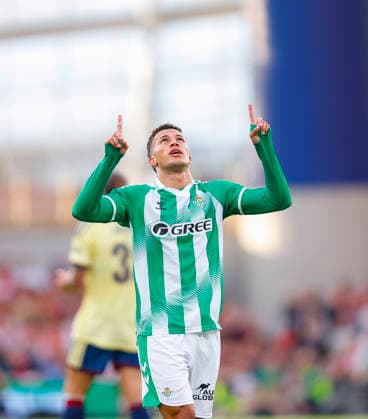 RECORD DATE NOT STATED 5th August 2026; Aviva Stadium, Dublin, Ireland; Friendly Football, Arsenal versus Real Betis; Nelson Deossa of Real Betis celebrates scoring a goal in the 26th minute 0 - 2 PeterxFitzpatrick
