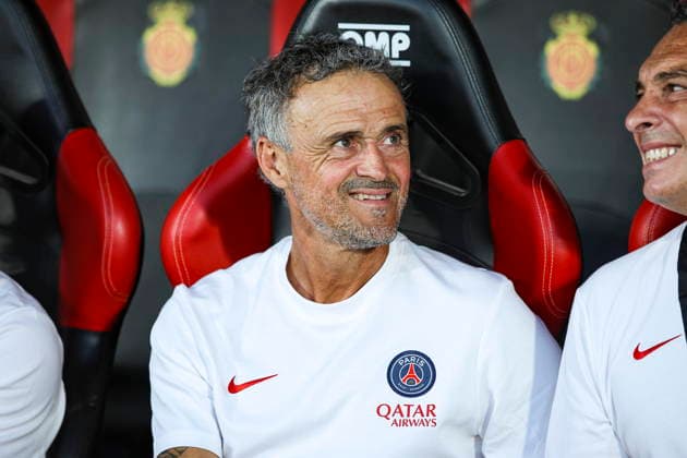 Luis Enrique (Paris Saint-Germain) during the during the pre-season friendly match between RCD Mallorca and Paris Saint-Germain at Estadi Son Moix on August 5, 2026 in Palma de Mallorca, Spain. (Photo by Xavi Bonilla DeFodi Images) -