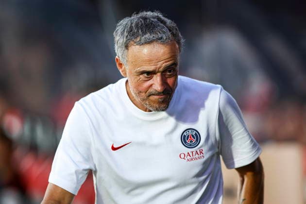 Luis Enrique (Paris Saint-Germain) during the during the pre-season friendly match between RCD Mallorca and Paris Saint-Germain at Estadi Son Moix on August 5, 2026 in Palma de Mallorca, Spain. (Photo by Xavi Bonilla DeFodi Images) -
