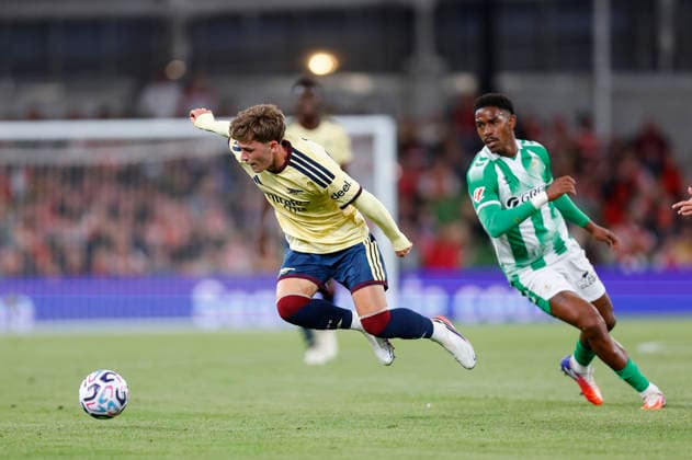 RECORD DATE NOT STATED 5th August 2026; Aviva Stadium, Dublin, Ireland; Friendly Football, Arsenal versus Real Betis; Ceadach O& x2019;Neill of Arsenal PeterxFitzpatrick