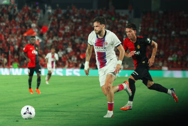 ESP: RCD Mallorca v PSG Trofeu Ciutat de Palma Pre Season 2026 2027 Khvicha Kvaratskhelia of PSG during Trofeu Ciutat de Palma Pre Season match between RCD Mallorca and PSG played at Estadio Son Moix, Palma de Mallorca on August 05, 2026. Palma de Mallorca, Spain. Mallorca Spain Football Copyright: xGutix