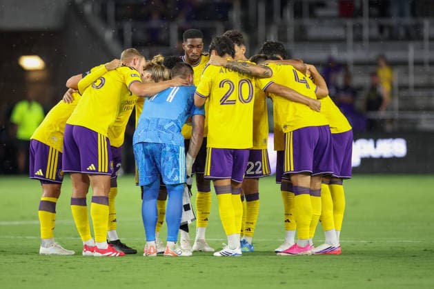 August 5, 2026, Orlando, Florida, USA: Orlando City SC huddle before the start of a match against Monterrey. Orlando City SC hosted C.F. Monterrey in phase one of Leagues Cup 2026 at Inter.Co Stadium in Orlando, FL. Orlando USA - ZUMAm299 20260805_znp_m299_028 Copyright: xTaylorxMcFeex