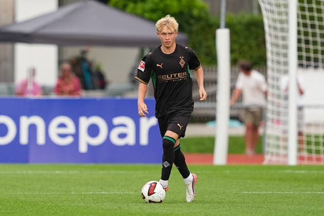05.08.2026, xydrx, Fußball, Testspiel, FC Rottach-Egern - Borussia Mönchengladbach, Saison 2026 2027, Stadion am Birkenmoos: Fritz Fleck (Borussia Moenchengladbach, 27) DFB regulations prohibit any use of photographs as image sequences and or quasi-video. Copyright: HMBxMedia YannisxDreimann