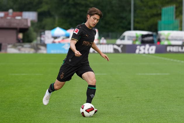05.08.2026, xydrx, Fußball, Testspiel, FC Rottach-Egern - Borussia Mönchengladbach, Saison 2026 2027, Stadion am Birkenmoos: Daiki Hashioka (Borussia Moenchengladbach, 14) DFB regulations prohibit any use of photographs as image sequences and or quasi-video. Copyright: HMBxMedia YannisxDreimann
