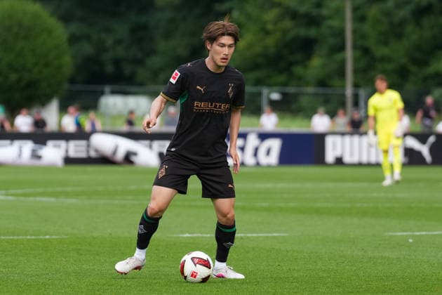 05.08.2026, xydrx, Fußball, Testspiel, FC Rottach-Egern - Borussia Mönchengladbach, Saison 2026 2027, Stadion am Birkenmoos: Daiki Hashioka (Borussia Moenchengladbach, 14) DFB regulations prohibit any use of photographs as image sequences and or quasi-video. Copyright: HMBxMedia YannisxDreimann
