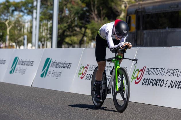 Volta A Portugal 2026 - Prologue Joao Pedro Rossi of Locatel Meo Swift Pro Cycling rides during the prologue of the Volta a Portugal 2026 in Lisbon, Portugal, on August 5, 2026. Lisbon Portugal  Copyright: xEduardoxAlmeidax originalFilename:almeida-voltaapo260805_npWae.jpg