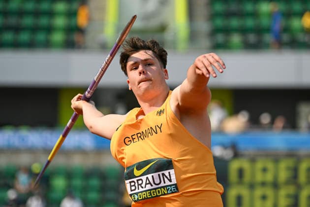 World Athletics U20 Championships Oregon 2026 EUGENE, UNITED STATES OF AMERICA - AUGUST 6, 2026 : Mogens Braun (GER) competing during the World Athletics U20 Championships Oregon 2026 at Hayward Field on August 6, 2026 in Eugene, United States Of America. Copyright: xBEAUTIFULxSPORTS DecaxText&Bildx
