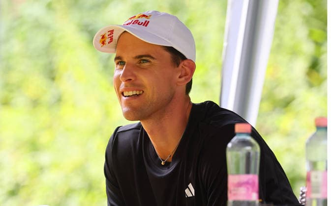 RB Leipzig - AUT Trainingslager Bundesliga Saalfelden, 06.08.2026, Gut Brandlhof, Fussball, Bundesliga, GER , RB Leipzig - Trainingslager in Saalfelden am Steinernen Meer AUT. , Im Bild: Dominic Thiem, östereichischer Tennis-Profi. ,