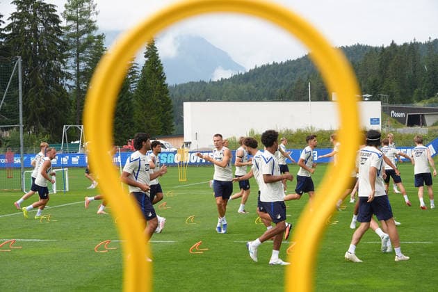 06.08.2026, Stadion Seefeld, Seefeld, Trainingslager TSG Hoffenheim in Seefeld 2026 , Die Hoffenheimer Mannschaft trainiert in Seefeld. (Photo by Hasan Bratic DeFodi Images) -