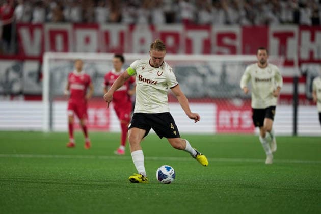 Thun, Switzerland - August 06: Oliver Ekroth (4 Vikingur R.) during the UEFA Europa League Qualification match between FC Thun and Vikingur Reykjavik at VISANA Stadion on August 06, 2026 in Thun, Switzerland. Copyright: xKjetilxWaberx xSPPx Sportspressphoto_SPR201555