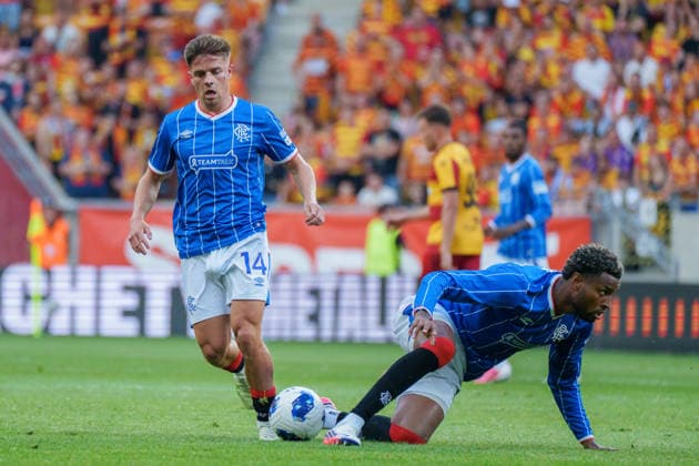 Cameron Devlin seen during UEFA Europa League 26 27 3rd qualifying round 1st leg match between teams of Jagiellonia Bialystok and Rangers F.C. (Lukasz Germaniuk Ball Raw Images) Bialystok Chorten Arena Poland Copyright: xLukaszxGermaniukx 260806WSZ-077