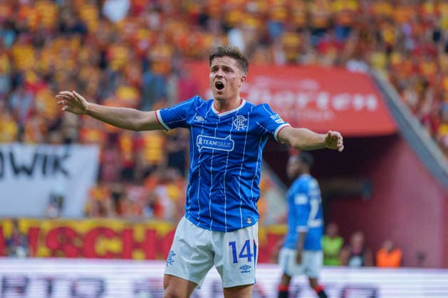 Cameron Devlin seen during UEFA Europa League 26 27 3rd qualifying round 1st leg match between teams of Jagiellonia Bialystok and Rangers F.C. (Lukasz Germaniuk Ball Raw Images) Bialystok Chorten Arena Poland Copyright: xLukaszxGermaniukx 260806WSZ-100