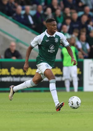 Hibernian v KF Shk‘ndija UEFA Europa Conference League Miguel Chaiwa of Hibernian on the ball during the UEFA Europa Conference League Third Qualifying Round First Leg match at Easter Road, Edinburgh 06 08 2026 UK Newspapers OUT Copyright: xFredxPalmerx FIL-23732-0163