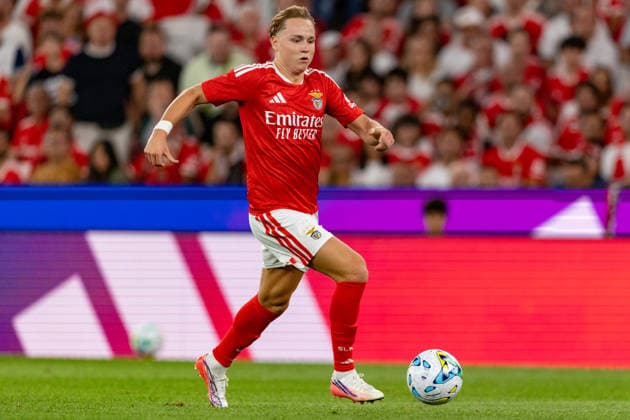 Andreas Schjelderup seen during UEFA Europa League qualifying game between teams of SL Benfica and Heart of Midlothian FC (Maciej Rogowski Ball Raw Images PT) Lisbon Estadio Da Luz Portugal Copyright: xMaciejxRogowskix ROG_BENvHER-089