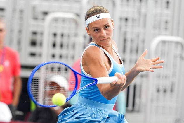 WTA, Tennis Damen Masters 1000 National Bank Open Toronto 2026 - Round of 32 - Day 6 Marta Kostiuk of Ukraine plays a forehand during the Women™s Singles round of 32 match against Madison Keys of United States on day 6 of the WTA Masters 1000 National Bank Open at Sobeys Stadium on August 6, 2026, in Toronto, Canada. (Photo by Leonardo Ramirez Eyepix Group) Copyright: xLeonardoxRamirezx xEyepixxGroupx LR_06082026_08847