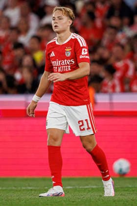 Andreas Schjelderup seen during UEFA Europa League qualifying game between teams of SL Benfica and Heart of Midlothian FC (Maciej Rogowski Ball Raw Images PT) Lisbon Estadio Da Luz Portugal Copyright: xMaciejxRogowskix maciejrogowski_slbenfica_hearts_2627_5-245