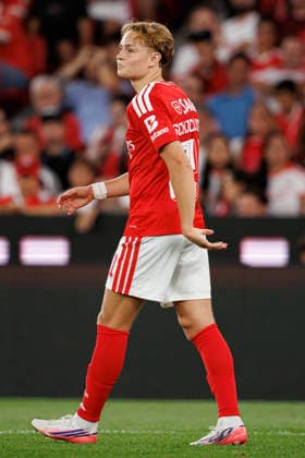 Andreas Schjelderup seen during UEFA Europa League qualifying game between teams of SL Benfica and Heart of Midlothian FC (Maciej Rogowski Ball Raw Images PT) Lisbon Estadio Da Luz Portugal Copyright: xMaciejxRogowskix maciejrogowski_slbenfica_hearts_2627_5-268