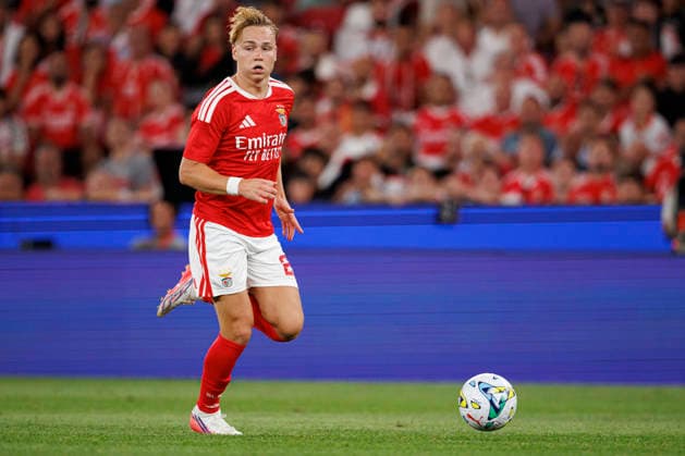 Andreas Schjelderup seen during UEFA Europa League qualifying game between teams of SL Benfica and Heart of Midlothian FC (Maciej Rogowski Ball Raw Images PT) Lisbon Estadio Da Luz Portugal Copyright: xMaciejxRogowskix maciejrogowski_slbenfica_hearts_2627_5-286