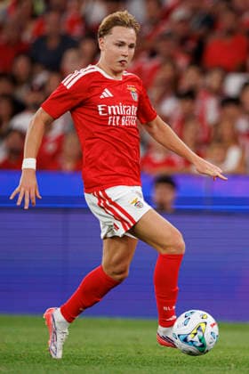Andreas Schjelderup seen during UEFA Europa League qualifying game between teams of SL Benfica and Heart of Midlothian FC (Maciej Rogowski Ball Raw Images PT) Lisbon Estadio Da Luz Portugal Copyright: xMaciejxRogowskix maciejrogowski_slbenfica_hearts_2627_5-288