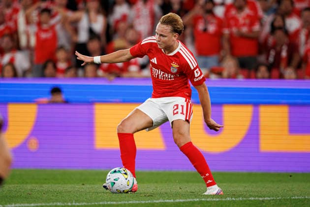 Andreas Schjelderup seen during UEFA Europa League qualifying game between teams of SL Benfica and Heart of Midlothian FC (Maciej Rogowski Ball Raw Images PT) Lisbon Estadio Da Luz Portugal Copyright: xMaciejxRogowskix maciejrogowski_slbenfica_hearts_2627_5-312