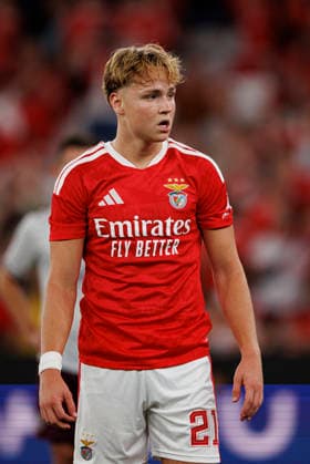 Andreas Schjelderup seen during UEFA Europa League qualifying game between teams of SL Benfica and Heart of Midlothian FC (Maciej Rogowski Ball Raw Images PT) Lisbon Estadio Da Luz Portugal Copyright: xMaciejxRogowskix maciejrogowski_slbenfica_hearts_2627_5-318