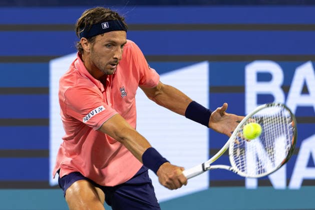 August 6, 2026, Montreal, Quebec, Canada: ARTHUR RINDERKNECH from France backhand in match against Frances Tiafoe (15) from USA in third round at Canadian Open at IGA stadium in Montreal, Quebec, Canada on 2026-08-06 Montreal Canada - ZUMAl189 20260806_zsp_l189_111 Copyright: xYannickxLegarex