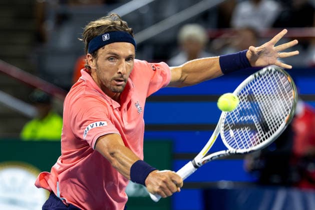 August 6, 2026, Montreal, Quebec, Canada: ARTHUR RINDERKNECH from France volley in match against Frances Tiafoe (15) from USA in third round at Canadian Open at IGA stadium in Montreal, Quebec, Canada on 2026-08-06 Montreal Canada - ZUMAl189 20260806_zsp_l189_114 Copyright: xYannickxLegarex