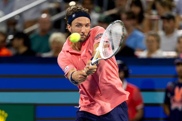August 6, 2026, Montreal, Quebec, Canada: ARTHUR RINDERKNECH from France backhand in match against Frances Tiafoe (15) from USA in third round at Canadian Open at IGA stadium in Montreal, Quebec, Canada on 2026-08-06 Montreal Canada - ZUMAl189 20260806_zsp_l189_117 Copyright: xYannickxLegarex