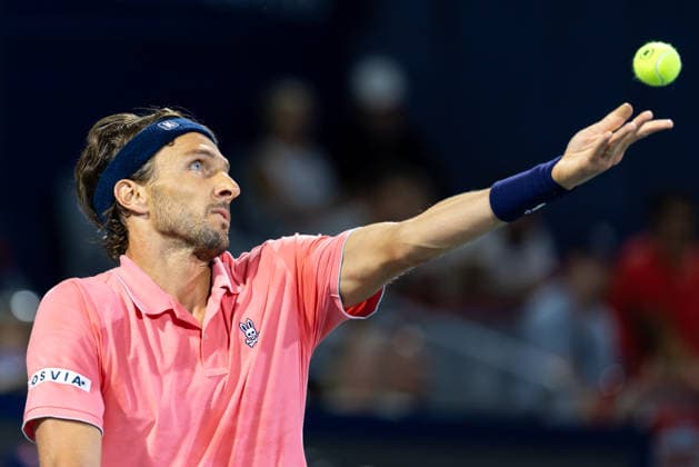 August 6, 2026, Montreal, Quebec, Canada: ARTHUR RINDERKNECH from France serving in match against Frances Tiafoe (15) from USA in third round at Canadian Open at IGA stadium in Montreal, Quebec, Canada on 2026-08-06 Montreal Canada - ZUMAl189 20260806_zsp_l189_119 Copyright: xYannickxLegarex