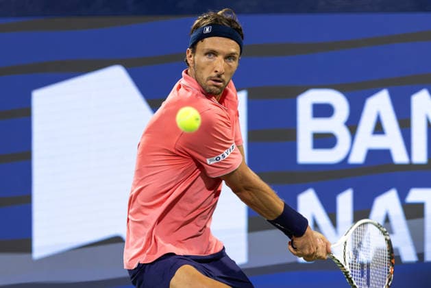 August 6, 2026, Montreal, Quebec, Canada: ARTHUR RINDERKNECH from France backhand in match against Frances Tiafoe (15) from USA in third round at Canadian Open at IGA stadium in Montreal, Quebec, Canada on 2026-08-06 Montreal Canada - ZUMAl189 20260806_zsp_l189_137 Copyright: xYannickxLegarex