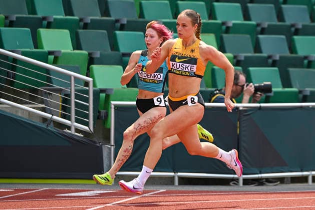 World Athletics U20 Championships Oregon 2026 EUGENE, UNITED STATES OF AMERICA - AUGUST 7, 2026 : Eni Kuske (GER) competing in the 400m during the World Athletics U20 Championships Oregon 2026 at Hayward Field on August 7, 2026 in Eugene, United States Of America. Copyright: xBEAUTIFULxSPORTS DecaxText&Bildx