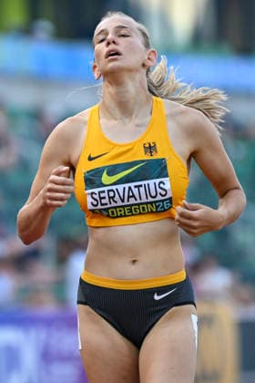 World Athletics U20 Championships Oregon 2026 EUGENE, UNITED STATES OF AMERICA - AUGUST 7, 2026 : Elenor Servatius (GER) competing in the 800m of the heptathlon during the World Athletics U20 Championships Oregon 2026 at Hayward Field on August 7, 2026 in Eugene, United States Of America. Copyright: xBEAUTIFULxSPORTS DecaxText&Bildx