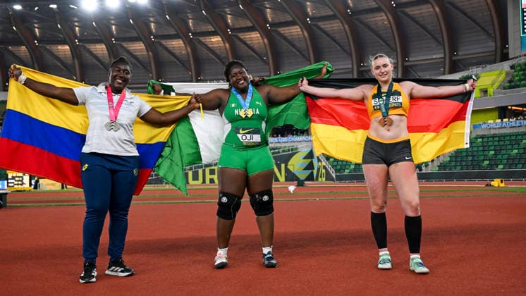 World Athletics U20 Championships Oregon 2026 EUGENE, UNITED STATES OF AMERICA - AUGUST 7, 2026 : Emily Scherf (GER) wins Bronze in the shot put during the World Athletics U20 Championships Oregon 2026 at Hayward Field on August 7, 2026 in Eugene, United States Of America. Copyright: xBEAUTIFULxSPORTS DecaxText&Bildx