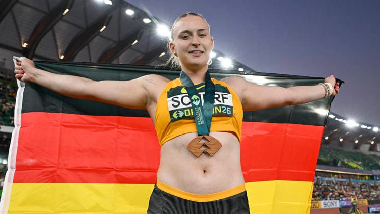 World Athletics U20 Championships Oregon 2026 EUGENE, UNITED STATES OF AMERICA - AUGUST 7, 2026 : Emily Scherf (GER) wins Bronze in the shot put during the World Athletics U20 Championships Oregon 2026 at Hayward Field on August 7, 2026 in Eugene, United States Of America. Copyright: xBEAUTIFULxSPORTS DecaxText&Bildx