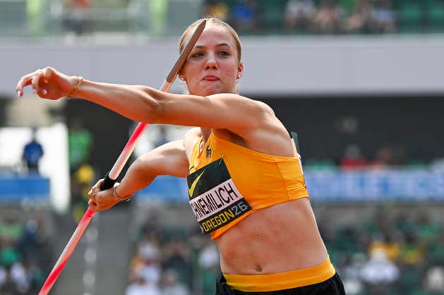 World Athletics U20 Championships Oregon 2026 EUGENE, UNITED STATES OF AMERICA - AUGUST 7, 2026 : Elenor Servatius (GER) competing in the javelin throw of the heptathlon during the World Athletics U20 Championships Oregon 2026 at Hayward Field on August 7, 2026 in Eugene, United States Of America. Copyright: xBEAUTIFULxSPORTS DecaxText&Bildx