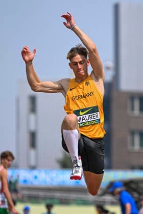 World Athletics U20 Championships Oregon 2026 EUGENE, UNITED STATES OF AMERICA - AUGUST 7, 2026 : Benedikt Maurer (GER) competing in the triple jump during the World Athletics U20 Championships Oregon 2026 at Hayward Field on August 7, 2026 in Eugene, United States Of America. Copyright: xBEAUTIFULxSPORTS DecaxText&Bildx