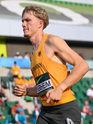 World Athletics U20 Championships Oregon 2026 EUGENE, UNITED STATES OF AMERICA - AUGUST 7, 2026 : Finn Jakob Merheim (GER) competing in the 1500m during the World Athletics U20 Championships Oregon 2026 at Hayward Field on August 7, 2026 in Eugene, United States Of America. Copyright: xBEAUTIFULxSPORTS DecaxText&Bildx