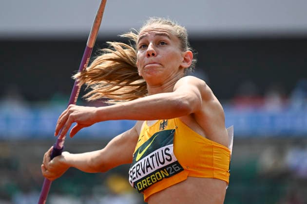 World Athletics U20 Championships Oregon 2026 EUGENE, UNITED STATES OF AMERICA - AUGUST 7, 2026 : Elenor Servatius (GER) competing in the javelin throw of the heptathlon during the World Athletics U20 Championships Oregon 2026 at Hayward Field on August 7, 2026 in Eugene, United States Of America. Copyright: xBEAUTIFULxSPORTS DecaxText&Bildx
