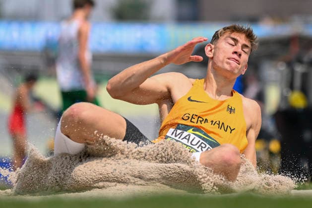 World Athletics U20 Championships Oregon 2026 EUGENE, UNITED STATES OF AMERICA - AUGUST 7, 2026 : Benedikt Maurer (GER) competing in the triple jump during the World Athletics U20 Championships Oregon 2026 at Hayward Field on August 7, 2026 in Eugene, United States Of America. Copyright: xBEAUTIFULxSPORTS DecaxText&Bildx