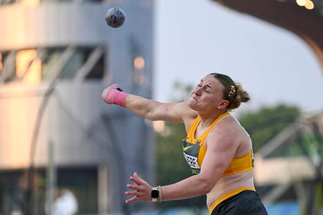 World Athletics U20 Championships Oregon 2026 EUGENE, UNITED STATES OF AMERICA - AUGUST 7, 2026 : Emily Scherf (GER) wins Bronze in the shot put during the World Athletics U20 Championships Oregon 2026 at Hayward Field on August 7, 2026 in Eugene, United States Of America. Copyright: xBEAUTIFULxSPORTS DecaxText&Bildx