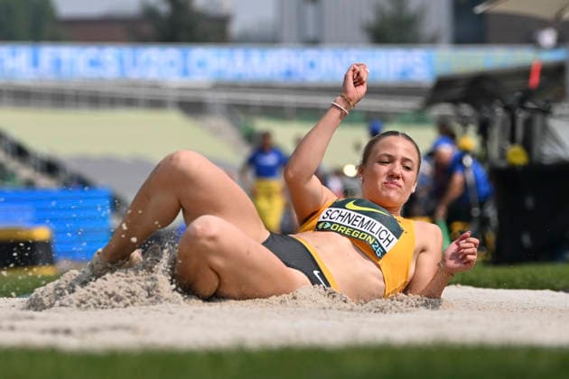 World Athletics U20 Championships Oregon 2026 EUGENE, UNITED STATES OF AMERICA - AUGUST 6, 2026 : Maria Schnemilich (GER) competing in the long jump of the heptathlon during the World Athletics U20 Championships Oregon 2026 at Hayward Field on August 6, 2026 in Eugene, United States Of America. Copyright: xBEAUTIFULxSPORTS DecaxText&Bildx