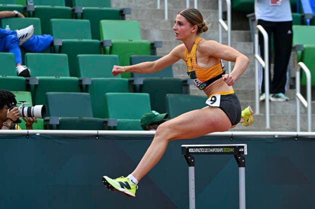 World Athletics U20 Championships Oregon 2026 EUGENE, UNITED STATES OF AMERICA - AUGUST 6, 2026 : Rebekka Feirle (GER) competing in the 400m hurdles during the World Athletics U20 Championships Oregon 2026 at Hayward Field on August 6, 2026 in Eugene, United States Of America. Copyright: xBEAUTIFULxSPORTS DecaxText&Bildx